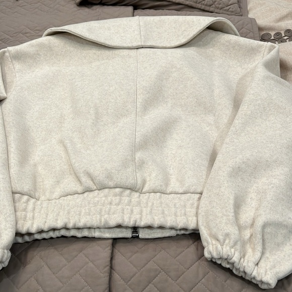 Madewell CREAM ZIP-FRONT SHAWL BOMBER JACKET/NWT/LARGE - Picture 13 of 15